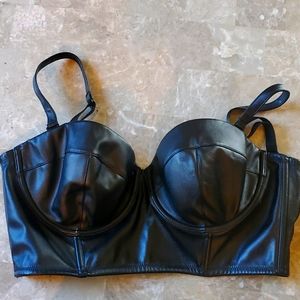 Black pleather top - never been worn